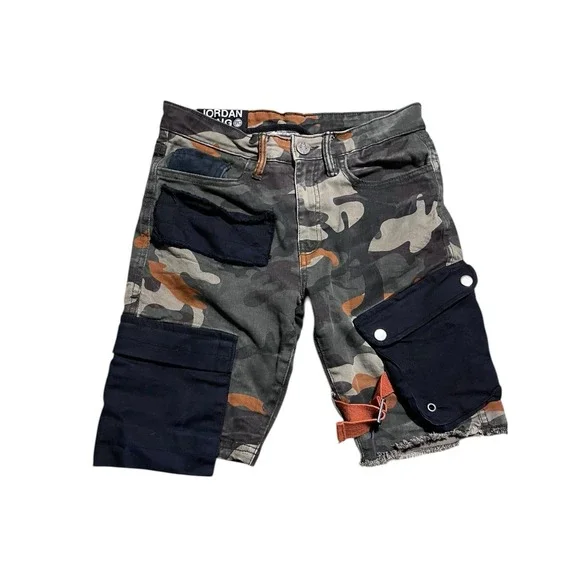 Jordan Craig Boys Camo Cargo Shorts Woodland 14 Multi Pocket Utility Streetwear - Picture 1 of 7
